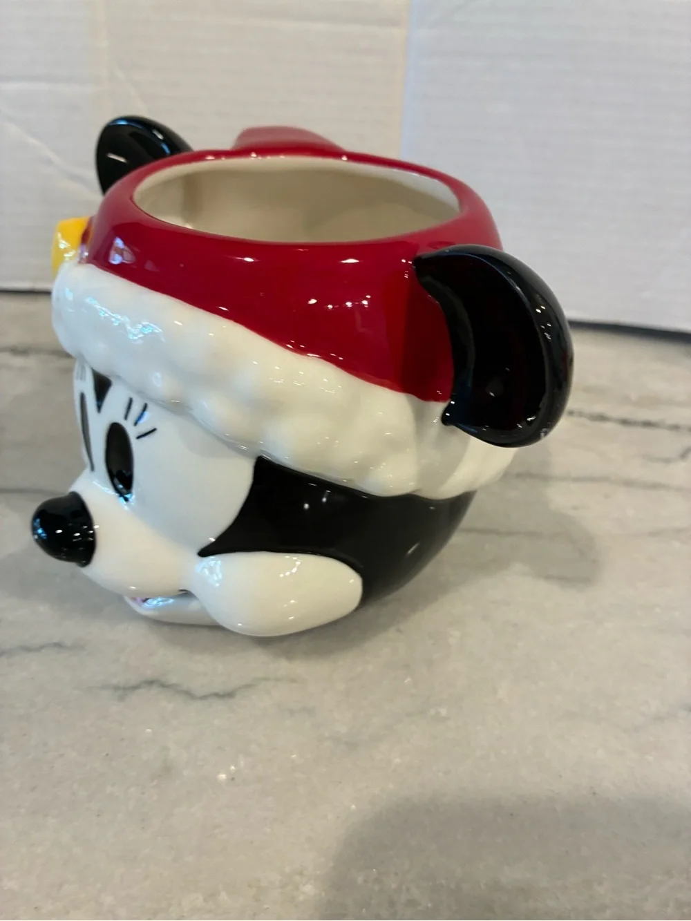 New Williams Sonoma Minnie Mouse Figural Mug cocoa Christmas kids holiday Disney